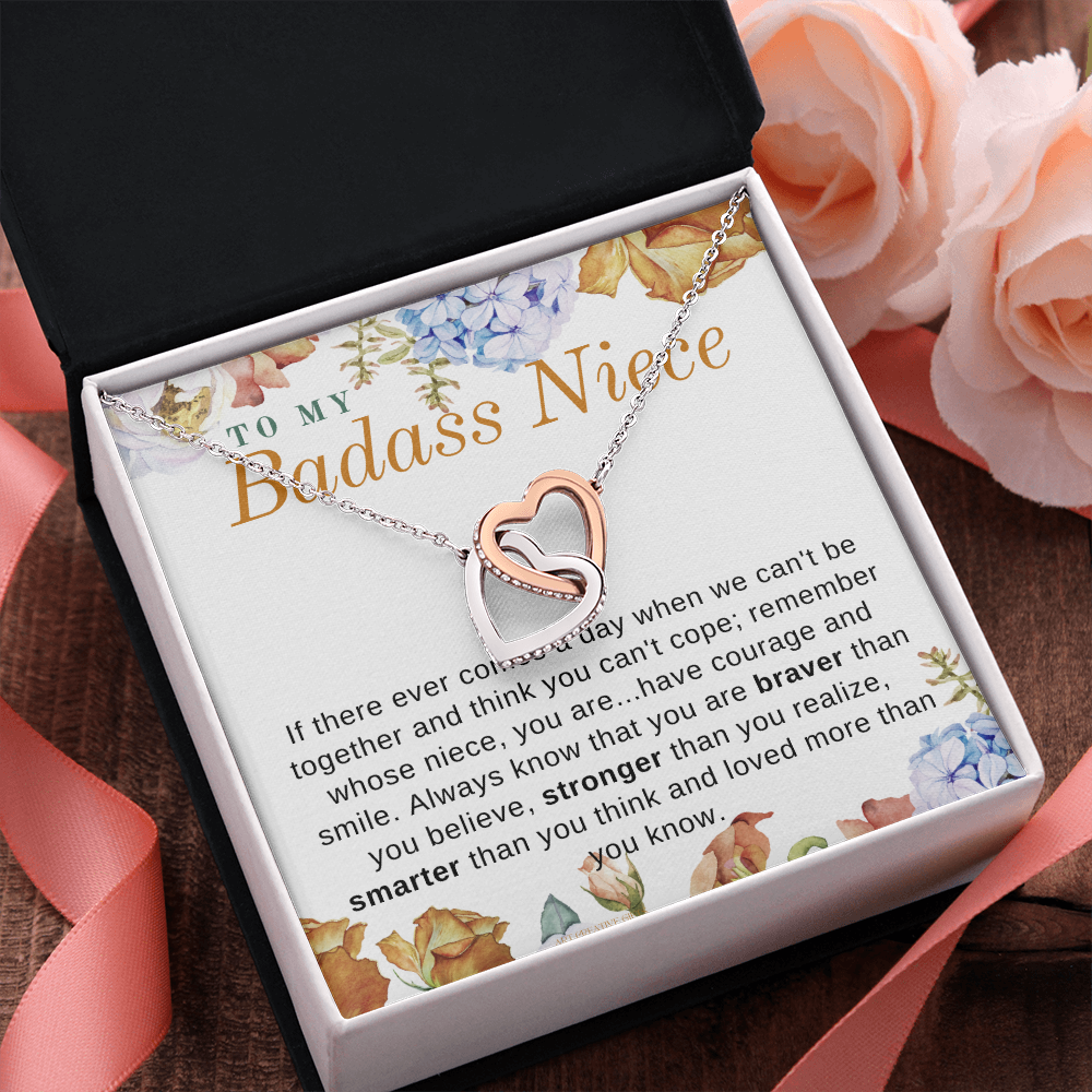 Niece Gift, To My Badass Niece Necklace, Niece Gift From Aunt Birthday Graduation Gift iheNFA23