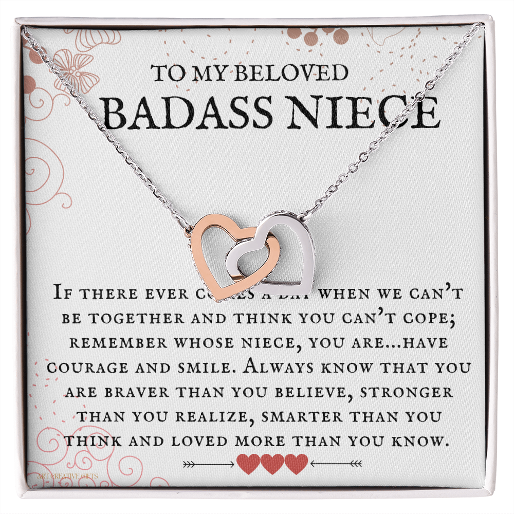 Niece Gift, To My Beloved Badass Niece Necklace, Niece Gift From Aunt Birthday Graduation Gift iheNFA24