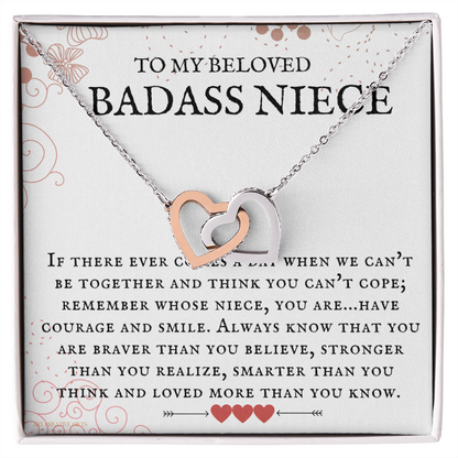 Niece Gift, To My Beloved Badass Niece Necklace, Niece Gift From Aunt Birthday Graduation Gift iheNFA24