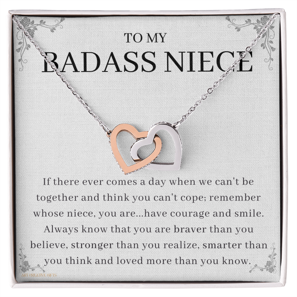 Niece Gift, To My Badass Niece Necklace, Niece Gift From Aunt Birthday Graduation Gift ihaNFA22