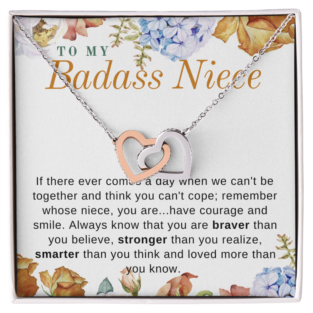 Niece Gift, To My Badass Niece Necklace, Niece Gift From Aunt Birthday Graduation Gift iheNFA23