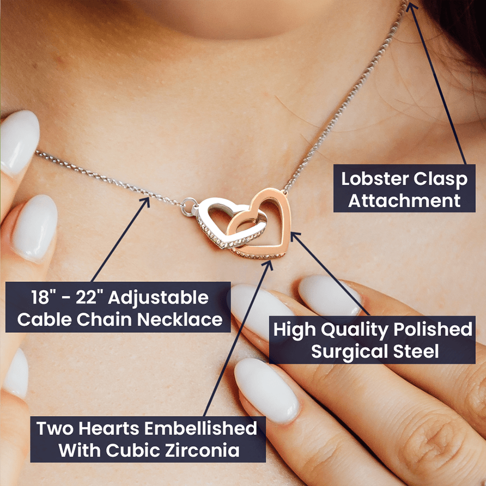 Wife My Darling Interlocking Heart - Necklace
