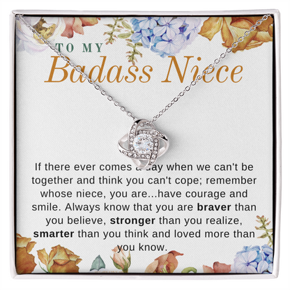 Niece Gift, To My Badass Niece Necklace, Niece Gift From Aunt Birthday Graduation Gift lkeNFA23