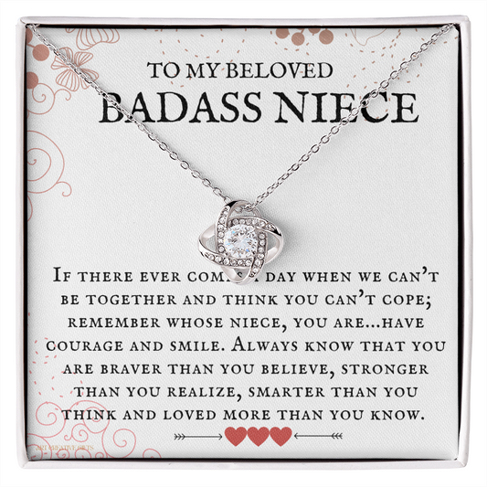 Niece Gift, To My Beloved Badass Niece Necklace, Niece Gift From Aunt Birthday Graduation Gift lkeNFA24