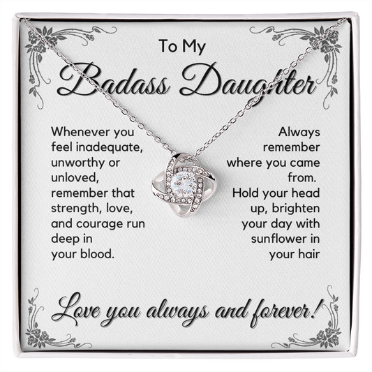 To My Badass Daughter Gift from Dad, Daughter Graduation Gift, Father Daughter Gift, College Grad Gift, Graduation Present, 14K Necklace aDFD07A