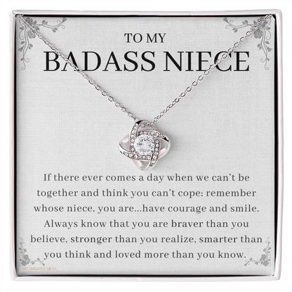 Niece Gift, To My Badass Niece Necklace, Niece Gift From Aunt Birthday Graduation Gift lkaNFA22