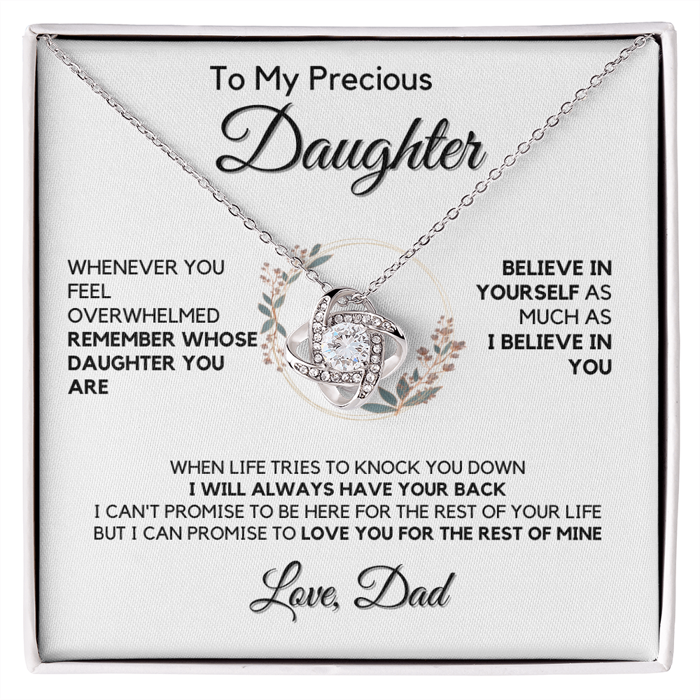 To My Precious Daughter Gift from Dad, Daughter Graduation Gift, Father Daughter Gift, College Grad Gift, Graduation Present, 14K Necklace keDFD08A