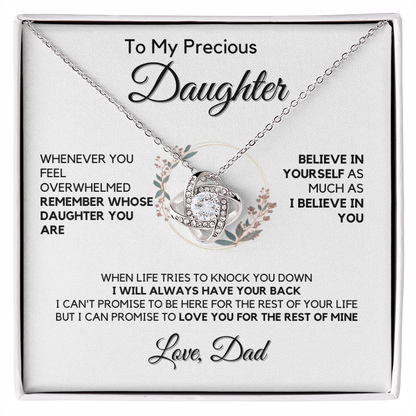To My Precious Daughter Gift from Dad, Daughter Graduation Gift, Father Daughter Gift, College Grad Gift, Graduation Present, 14K Necklace keDFD08A