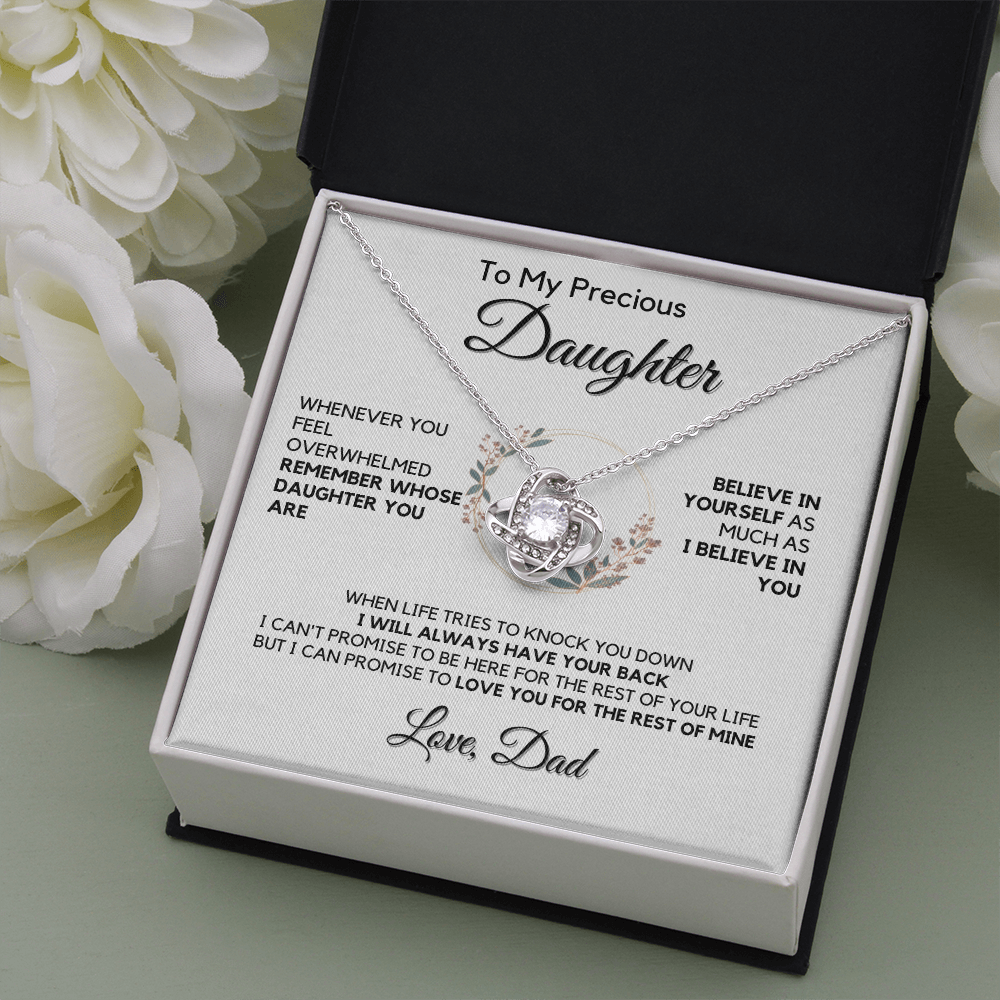 To My Precious Daughter Gift from Dad, Daughter Graduation Gift, Father Daughter Gift, College Grad Gift, Graduation Present, 14K Necklace keDFD08A