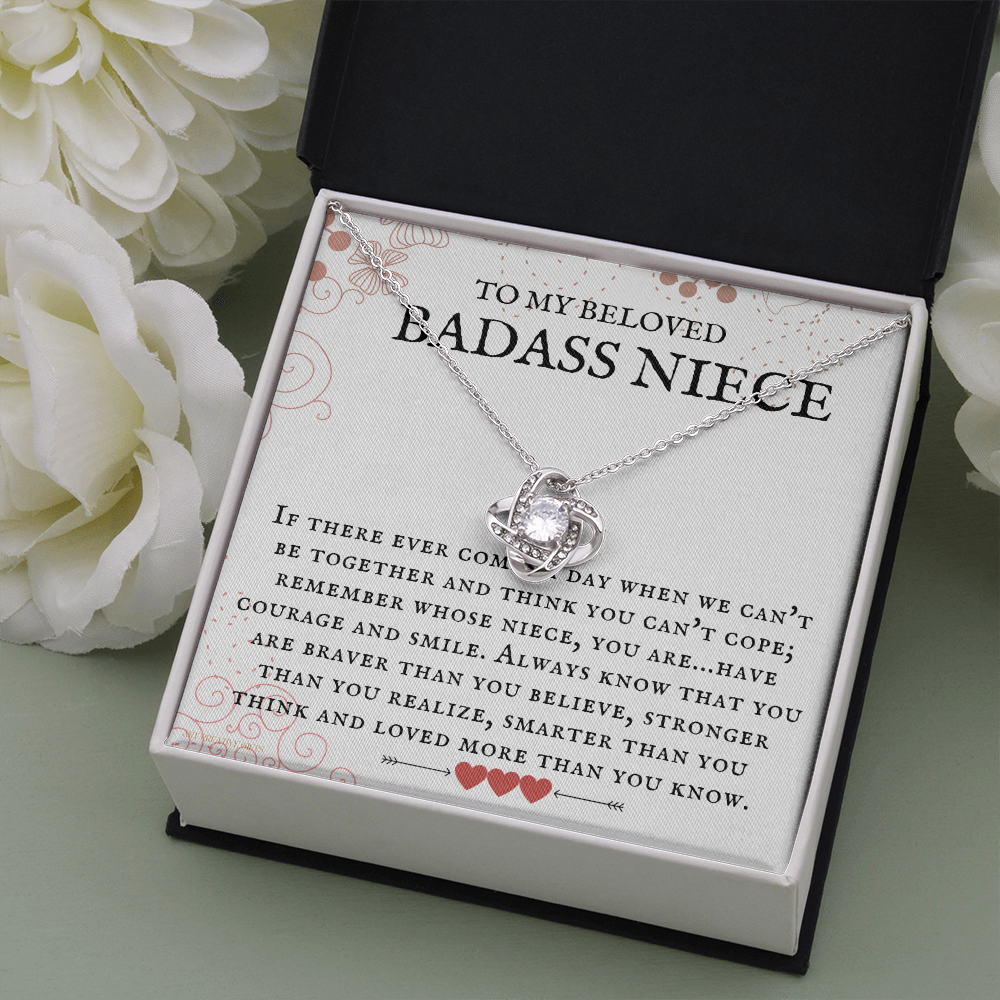 Niece Gift, To My Beloved Badass Niece Necklace, Niece Gift From Aunt Birthday Graduation Gift lkeNFA24