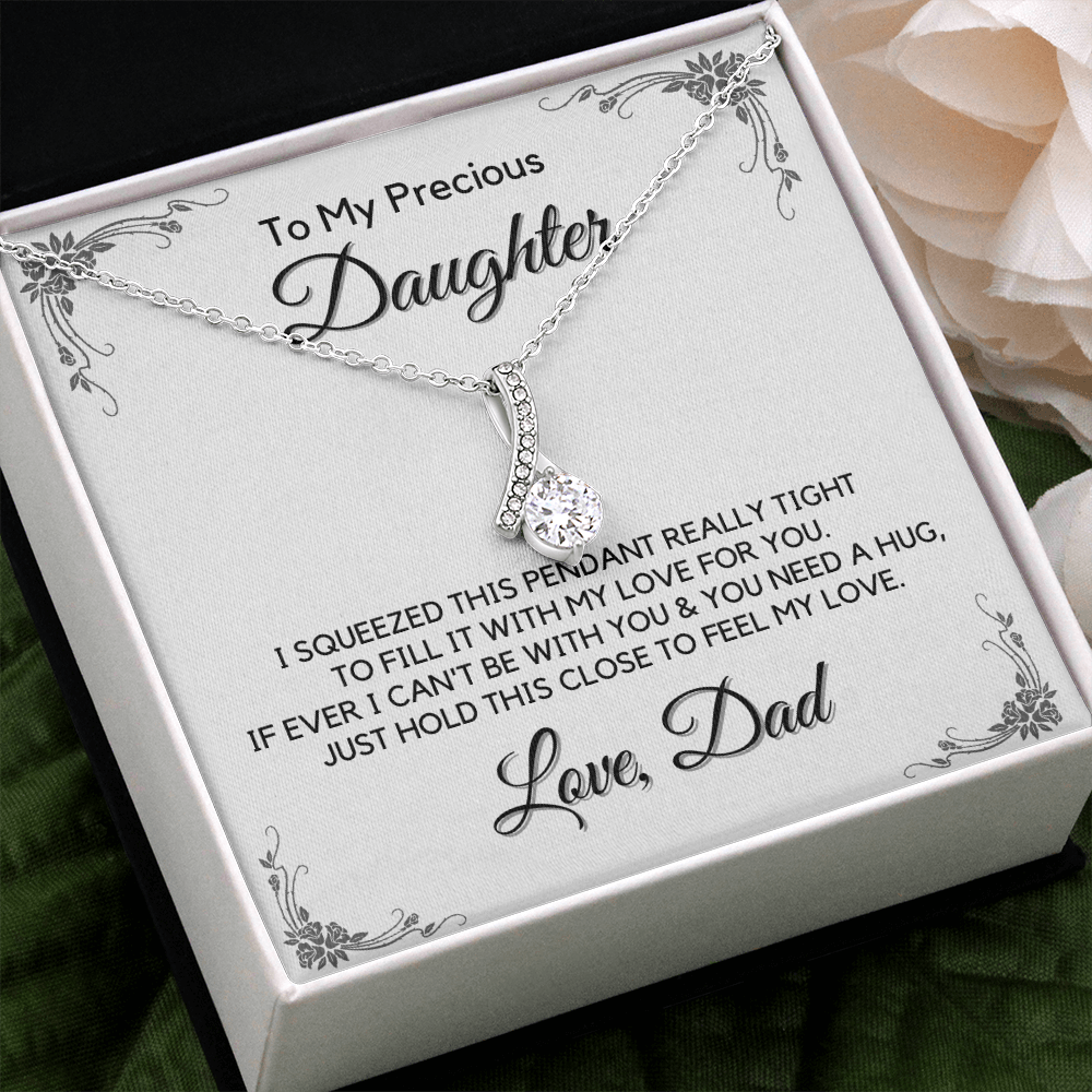 Gift for Precious Daughter from Dad, Daughter Graduation Gift, Father Daughter Gift, College Grad Gift, Graduation Present, 14K Necklace aeDFD10A