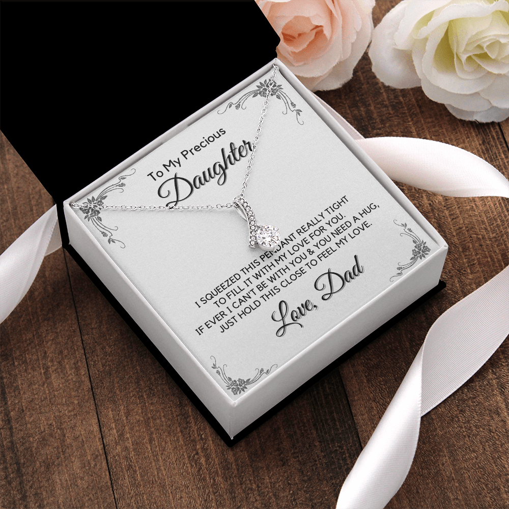 Gift for Precious Daughter from Dad, Daughter Graduation Gift, Father Daughter Gift, College Grad Gift, Graduation Present, 14K Necklace aeDFD10A