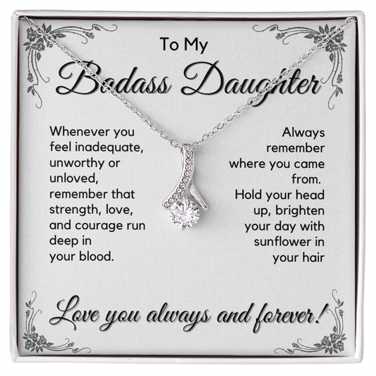To My Badass Daughter Gift from Dad, Daughter Graduation Gift, Father Daughter Gift, College Grad Gift, Graduation Present, 14K Necklace aeDFD07A