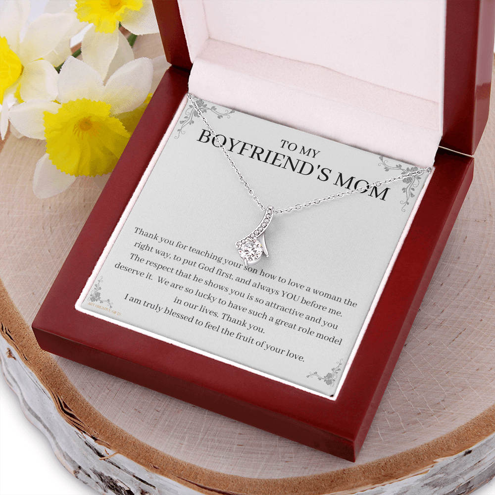 To My Boyfriend's Mom, Boyfriend's Mom Gift, To My Boyfriends Mom Gift, Meaningful Gift, Boyfriends Mom Necklace aeBFM01B