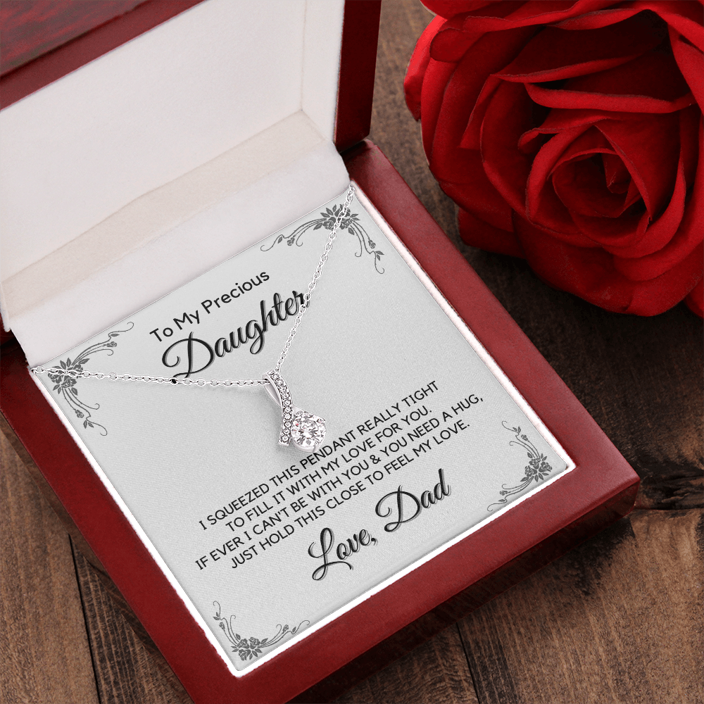 Gift for Precious Daughter from Dad, Daughter Graduation Gift, Father Daughter Gift, College Grad Gift, Graduation Present, 14K Necklace aeDFD10A