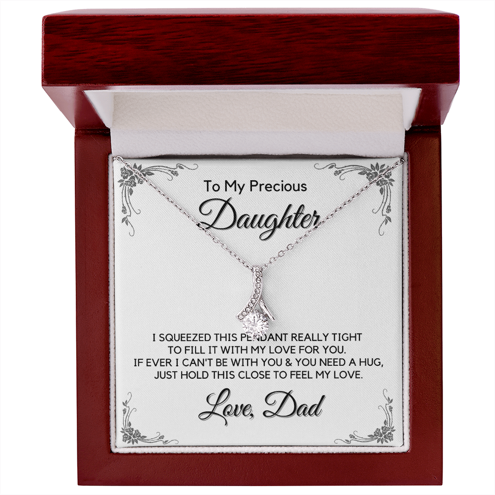Gift for Precious Daughter from Dad, Daughter Graduation Gift, Father Daughter Gift, College Grad Gift, Graduation Present, 14K Necklace aeDFD10A