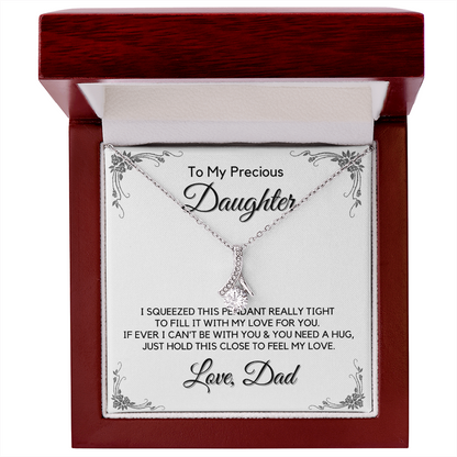 Gift for Precious Daughter from Dad, Daughter Graduation Gift, Father Daughter Gift, College Grad Gift, Graduation Present, 14K Necklace aeDFD10A