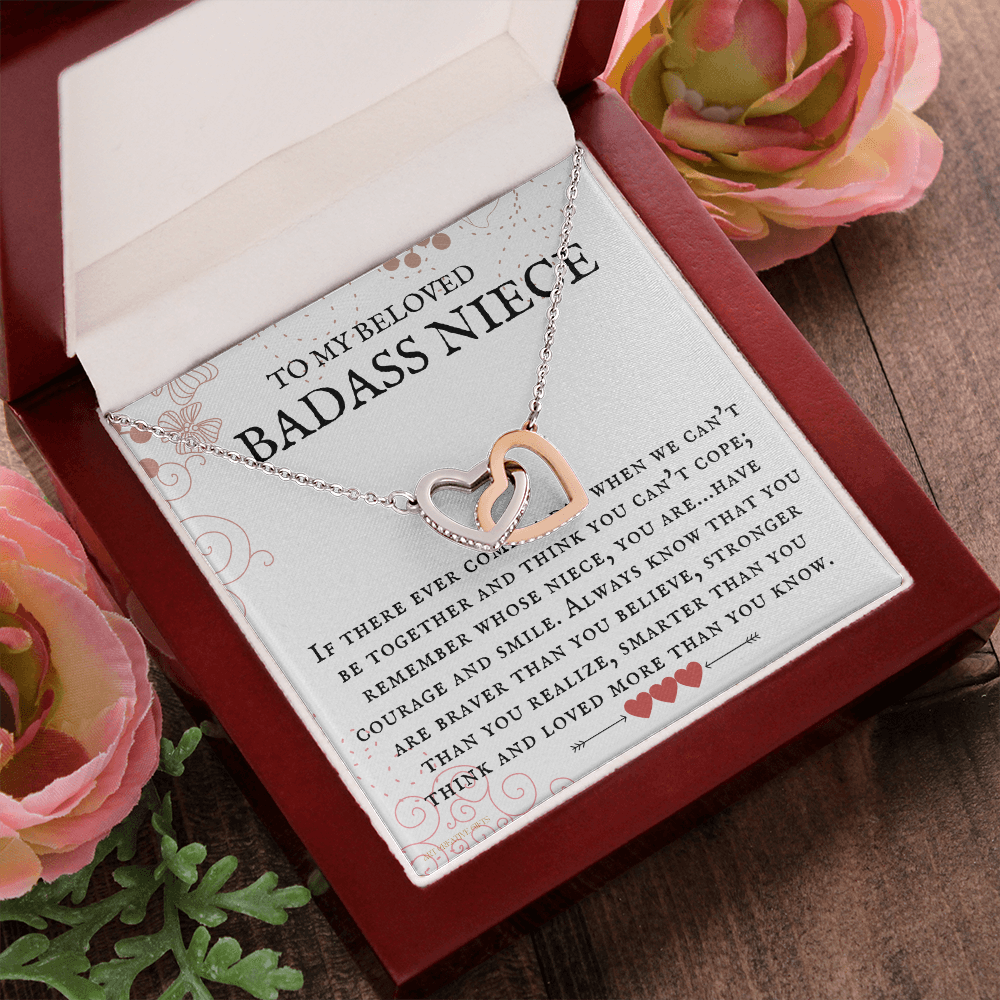 Niece Gift, To My Beloved Badass Niece Necklace, Niece Gift From Aunt Birthday Graduation Gift iheNFA24