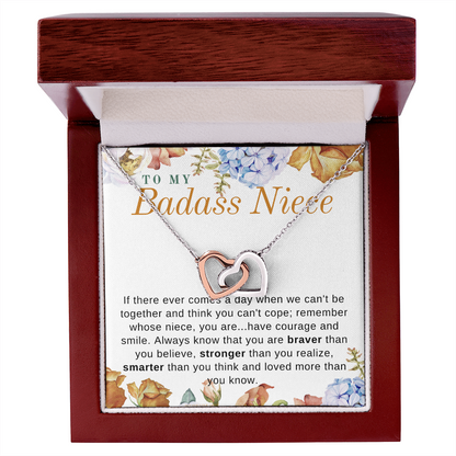 Niece Gift, To My Badass Niece Necklace, Niece Gift From Aunt Birthday Graduation Gift iheNFA23