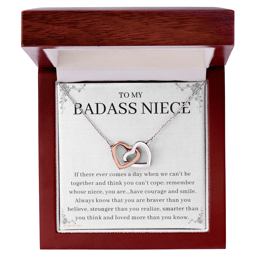 Niece Gift, To My Badass Niece Necklace, Niece Gift From Aunt Birthday Graduation Gift ihaNFA22