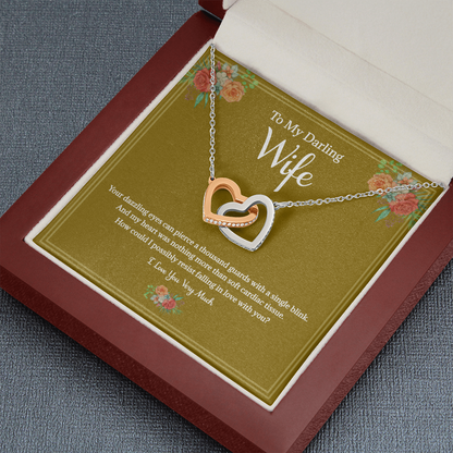 Wife My Darling Interlocking Heart - Necklace