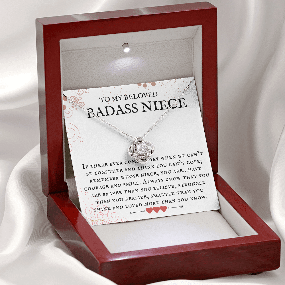 Niece Gift, To My Beloved Badass Niece Necklace, Niece Gift From Aunt Birthday Graduation Gift lkeNFA24