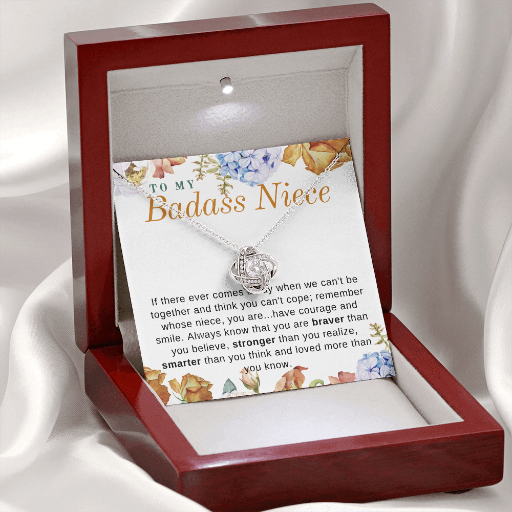 Niece Gift, To My Badass Niece Necklace, Niece Gift From Aunt Birthday Graduation Gift lkeNFA23