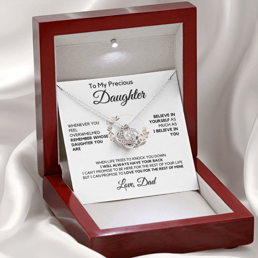 To My Precious Daughter Gift from Dad, Daughter Graduation Gift, Father Daughter Gift, College Grad Gift, Graduation Present, 14K Necklace keDFD08A