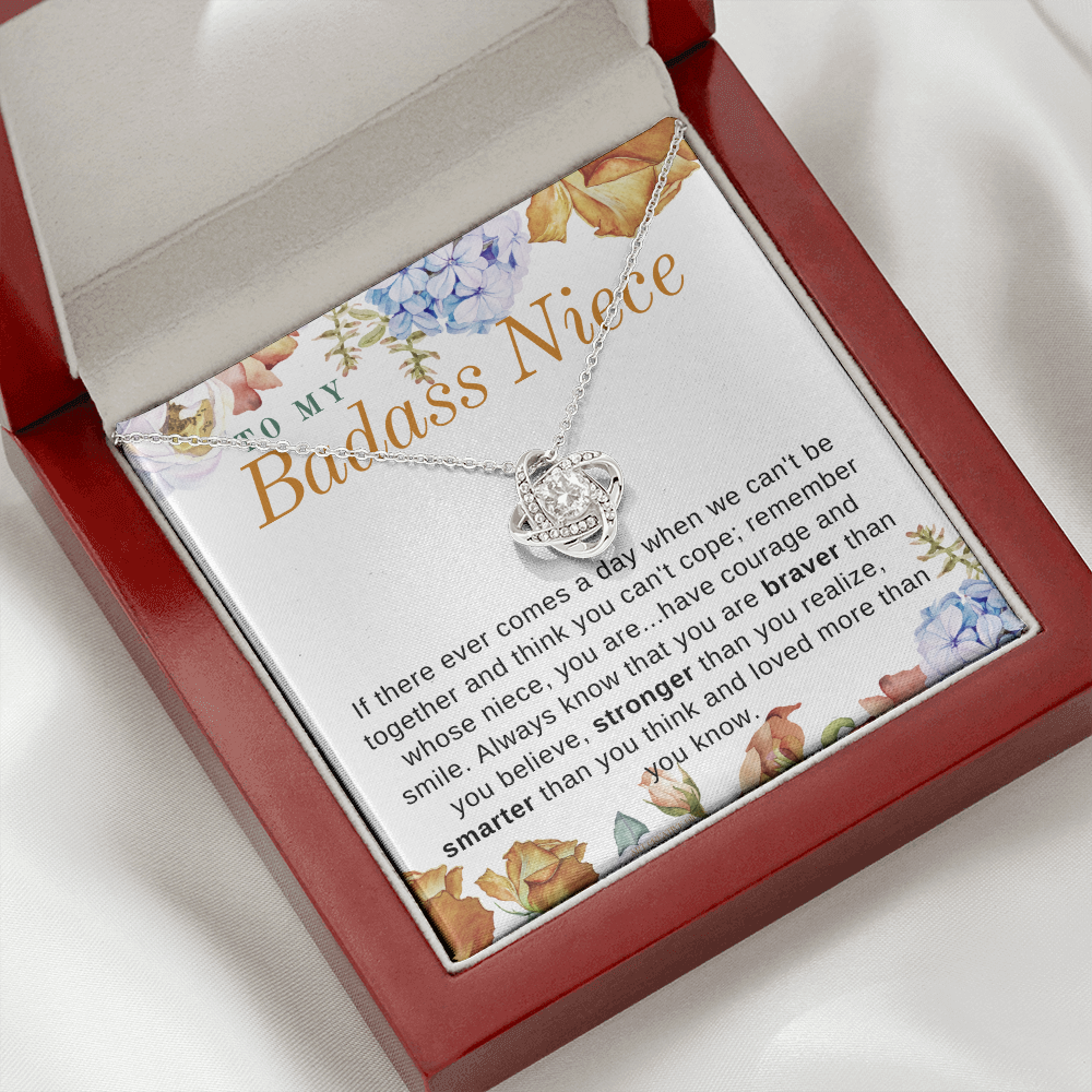 Niece Gift, To My Badass Niece Necklace, Niece Gift From Aunt Birthday Graduation Gift lkeNFA23