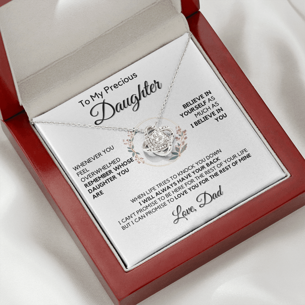 To My Precious Daughter Gift from Dad, Daughter Graduation Gift, Father Daughter Gift, College Grad Gift, Graduation Present, 14K Necklace keDFD08A