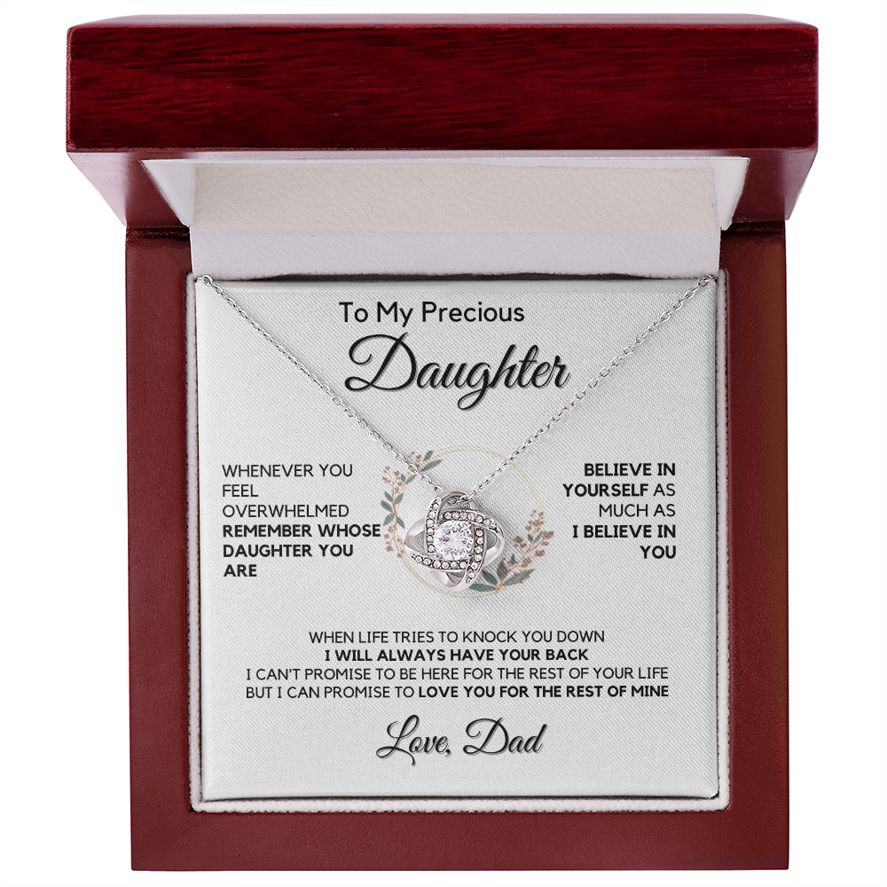 To My Precious Daughter Gift from Dad, Daughter Graduation Gift, Father Daughter Gift, College Grad Gift, Graduation Present, 14K Necklace keDFD08A
