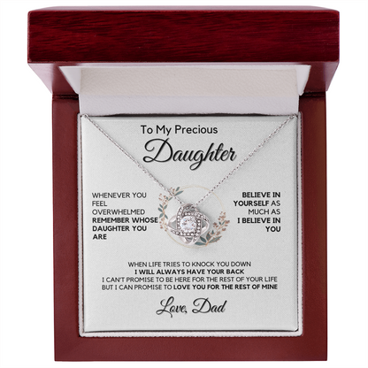 To My Precious Daughter Gift from Dad, Daughter Graduation Gift, Father Daughter Gift, College Grad Gift, Graduation Present, 14K Necklace keDFD08A