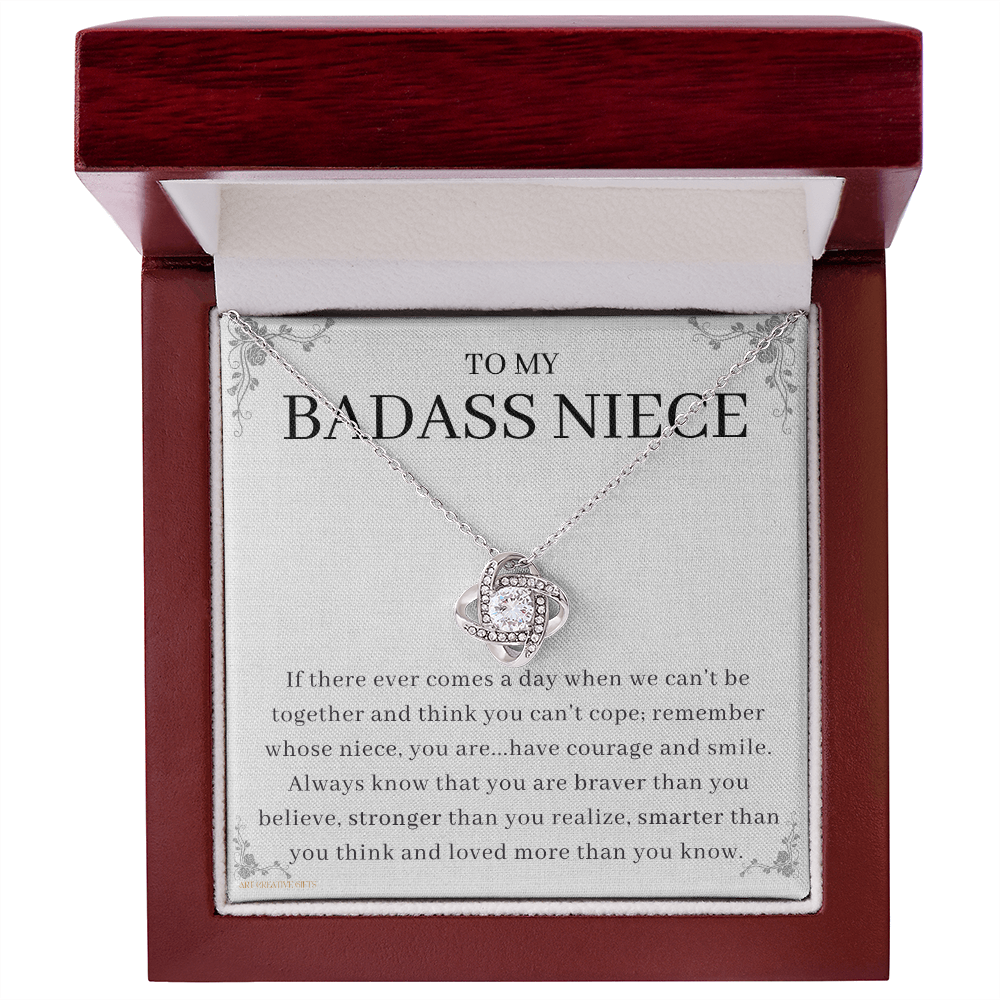Niece Gift, To My Badass Niece Necklace, Niece Gift From Aunt Birthday Graduation Gift lkaNFA22