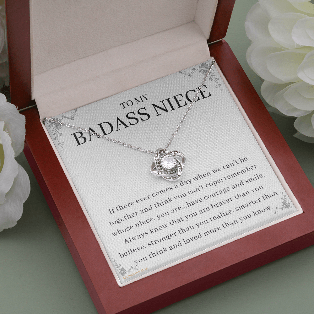 Niece Gift, To My Badass Niece Necklace, Niece Gift From Aunt Birthday Graduation Gift lkaNFA22